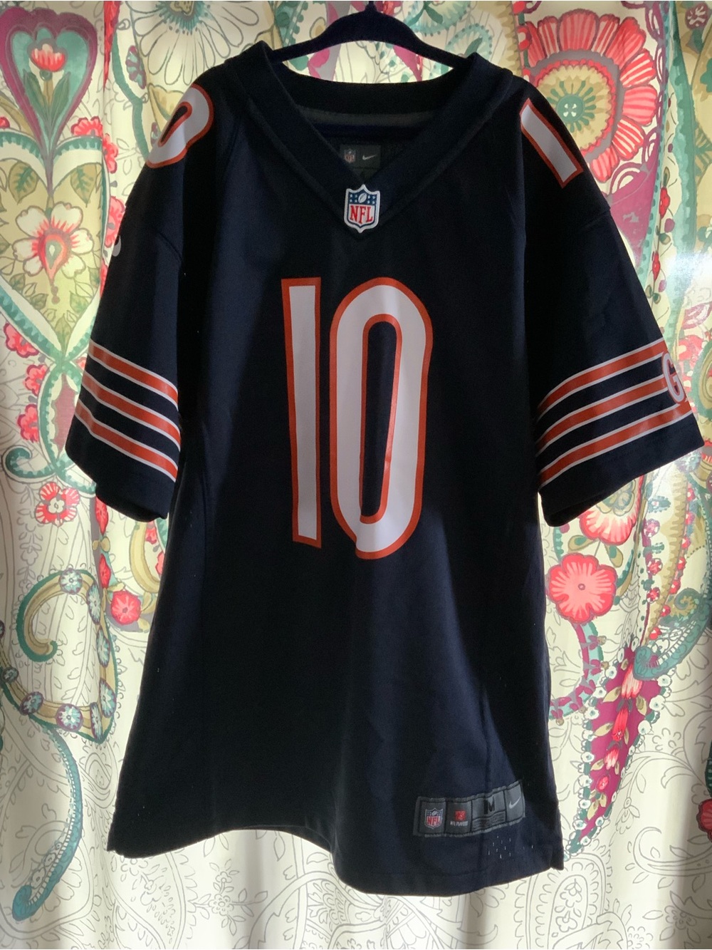 NWOT Vintage Youth Medium 10/12 Nike Navy Orange Chicago Bears Mitchell Trubisky